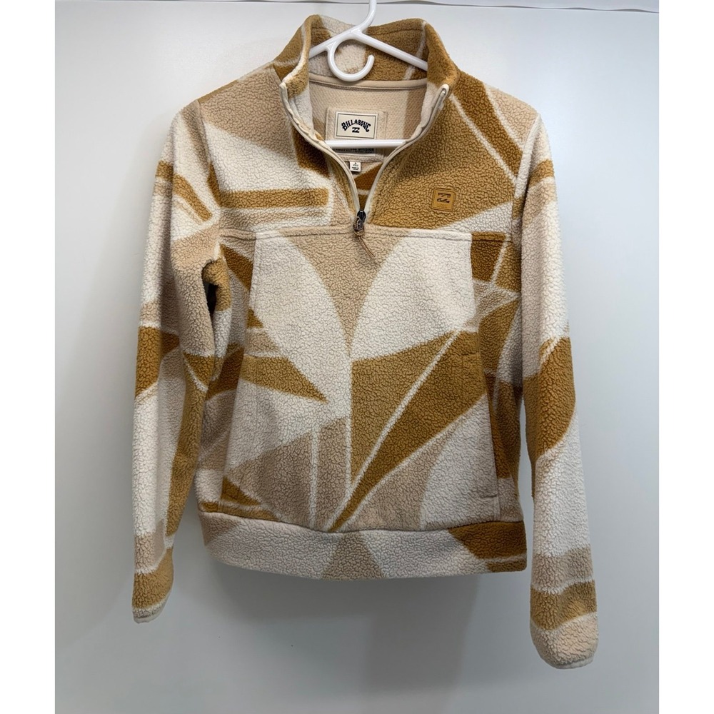 Billabong Sweatshirt Womens Small Multicolor Fleece 1/4 Zip Pullover Geometric